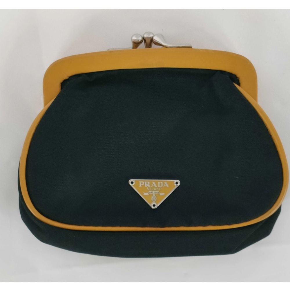 Prada Black and Tan Kiss-lock Wallet - Picture 1 of 1